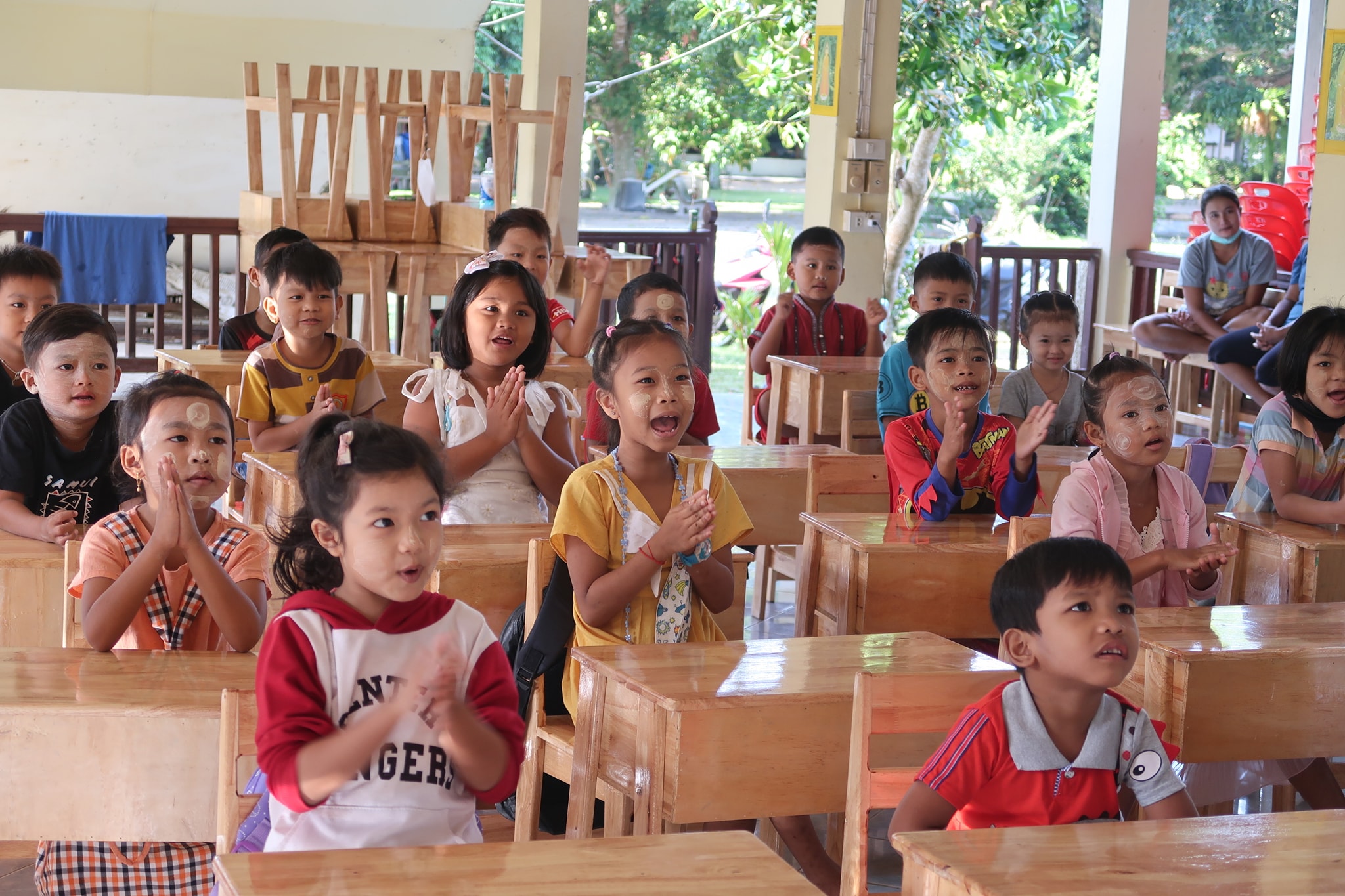 Children learning together in a natural classroom
